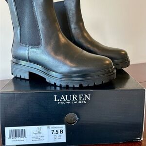 Lauren Ralph Lauren Women's Black Corinne Pull-On Chelsea Booties Shoe Size 7.5